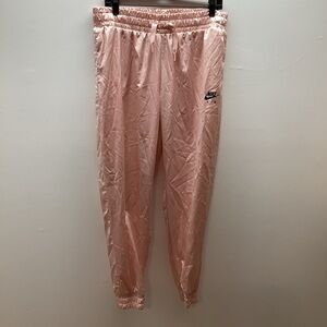 Nike Women's Size XL Light Pink Satin Joggers. Preloved